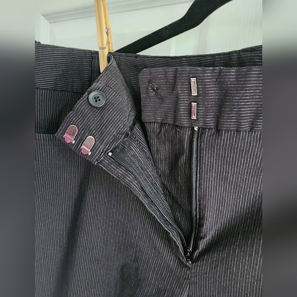 Lane Bryant Pinstripe Black Stretch Straight Leg Trousers Size 18 - Picture 3 of 7